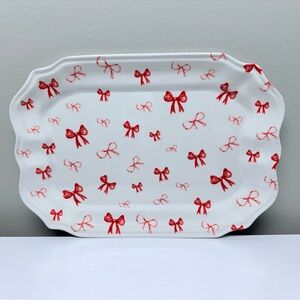 New Hobby Lobby Red & Pink Bows White Serving Tray